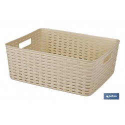 CESTA  MULTIUSOS 12L 36X28X13.5 cm BEIGE venta unitaria
