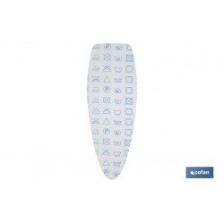 FUNDA TABLA PLANCHAR ALGODÓN 135X53 SIMBOLOS LAVAR
