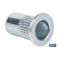 TUERCAS REMACHABLES RANURADAS ANCHAS ACERO M6