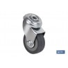 RUEDA GOMA/GRIS PASANTE Ø30X18MM