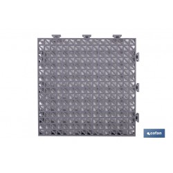 SET DE 4 UDS. LOSETA ALVEOLADA GRIS CLARO DE PVC 33 X 33 X 2 CM