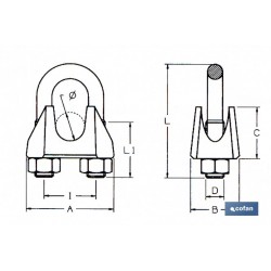 SUJETACABLES DIN-741 ZINCADO M-3-4