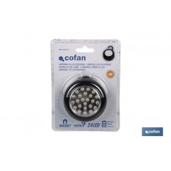 LÁMPARA 24 LED REDONDA IMÁN/GANCHO