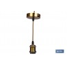 PORTALAMPARAS (CABLE+ROSETÓN)  ORO E27 100X10CM