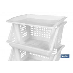 VERDULERO BLANCO 3 CESTAS  62X39X32 cm