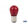 LÁMPARA COFAN 2 POLOS ROJA CENTRADA P21/5W (BAY15D) 12V