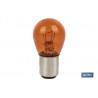 LÁMPARA COFAN 2 POLOS AMBAR CENTRADA P21/5W (BAY15D) 12V VENTA UNITARIA