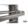 EXPOSITOR DE HULES Y MANTELES HORIZONTAL CON CORTADOR Y RUEDAS PARA 22 ROLLOS