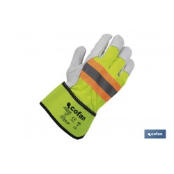 GUANTE VACUNO AMERICANO AMARILLO FLÚOR TALLA 11