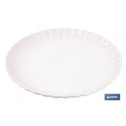 VAJILLA DE PORCELANA EN RELIEVE COLOR BLANCO ESMALTADO 16 PIEZAS