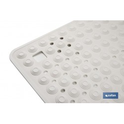 ALFOMBRA PLUS ANTIDESLIZANTE CON VENTOSAS BAÑERA/ DUCHA BLANCO 60 X 60 cm