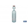BOTELLA DE VIDRIO TRANSPARENTE AZUL CLARO CON CIERRE DE ESTRIBO 1 L VENTA UNITARIA