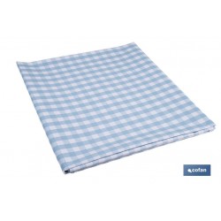 MANTEL ANTIMANCHAS CUADROS AZULES 1,40 X 2,00