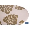 BAJOPLATO FORMA TRIANGULAR COLOR MARRON CLARO  ESTAMPADO  MEDIDA 45 X 36 CM