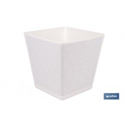 MACETA O MACETERO GAMA TEXTIL CUADRADA COLOR BLANCO PP 180 X 180 X 180 MM 3,7 L
