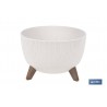 MACETA CON PATAS Y FILTRO DE DRENAJE COLOR BLANCO WPC Ø 243 X 150 MM 5,1 L VENTA UNITARIA