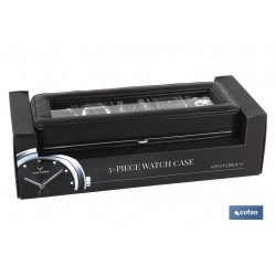 CAJA GUARDA RELOJES 6 UDS PIEL MARRÓN