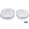 SET DE 2 FUENTES OVALADAS ANCHAS DE VIDRIO BOROSILICATO MODELO BARITINA 2700 ML - 3800 ML