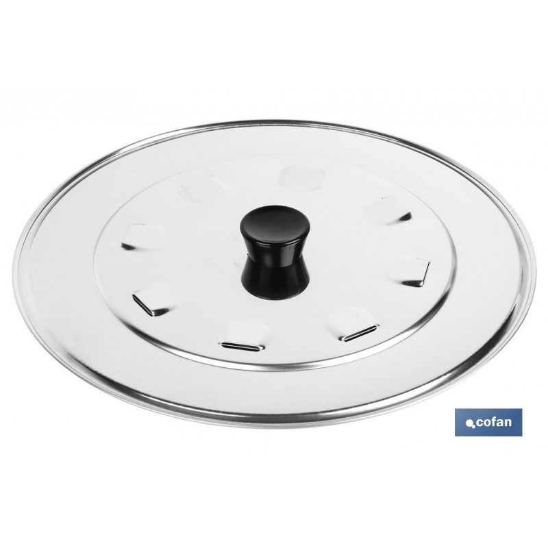 TAPA C/DESVAPO ACERO INOX 24 cm