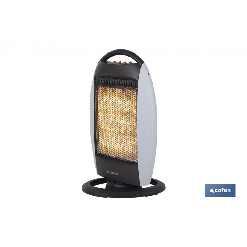 Estufa halógena oscilante con tres niveles de potencia