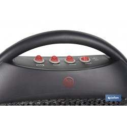 Estufa halógena oscilante con tres niveles de potencia