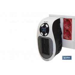 Calefactor cerámico de enchufe con mando a distancia, termostato y pantalla digital