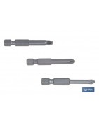 Kit de puntas de acero para atornillar | Contenido 3 puntas Pozi drive de 50 mm | Modelo 1/4 PZ
