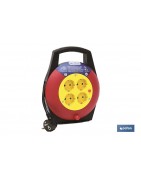Enrollacables de 4 tomas | Longitud del cable 7 m | Sección cable 3 x 1,5 mm