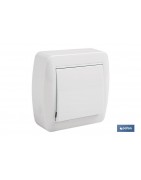 Conmutador - Interruptor de superficie | Modelo Atlantis | Color blanco | 10 A - 250 V