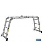 Escalera aluminio multiusos | Con 4 x 3 peldaños y 3,25 metros de longitud | Normativa EN 131 y 150 kilos
