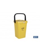 Contenedor de reciclaje amarillo | Cubo para residuos de plásticos y envases | Capacidad 25 litros